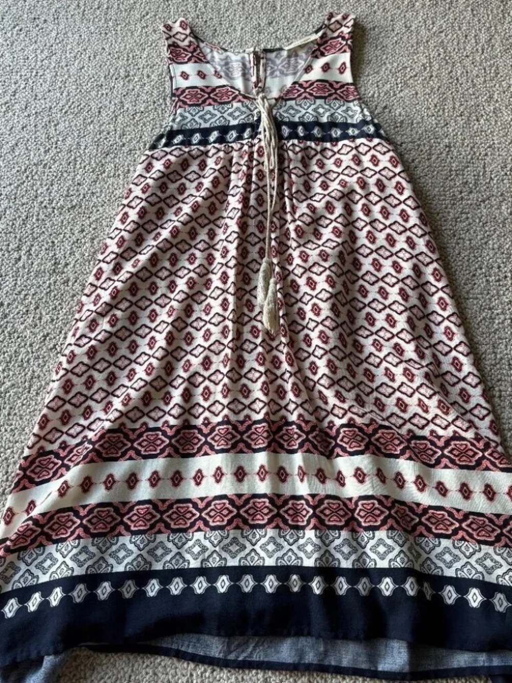 Blu Pepper Boho Babydoll Sundress | Tassel Tie Festival Beach Dress Small Boho - Picture 2 of 9